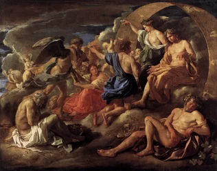 Helios y Faetón con Saturno y las Cuatro Estaciones